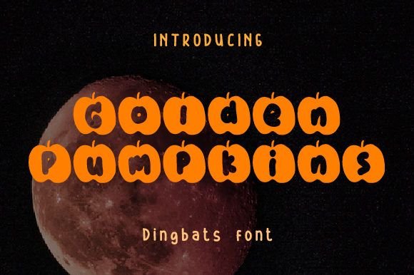 Golden Pumpkins Font for Halloween Marketing