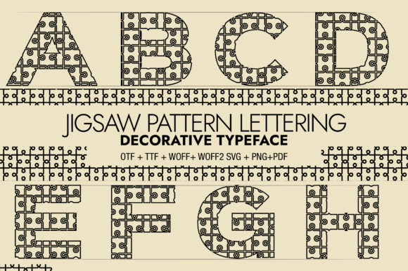 Jigsaw Pattern Lettering: A Decorative Font for Web Design